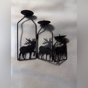 Black Moose Candle Holders‎